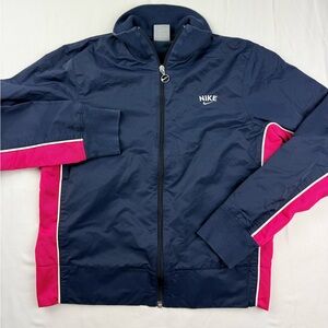 Nike womens fitted navy and pink Zip-Up Jacket